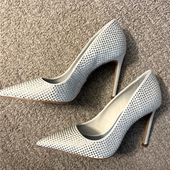 Schutz Lou Crystal pump in Satin Glam/White Bide Bridal Bachelorette - Picture 3 of 9